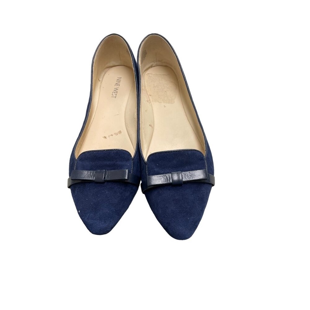 Nine West Women's Blue Suede Shoes Flat Slip On Size 6 Sku 1417
